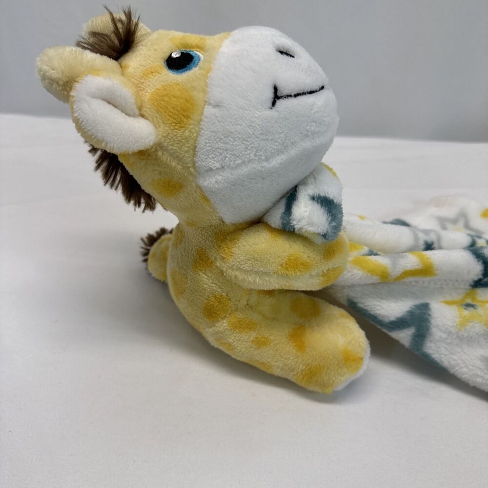 Little Beginnings Giraffe Plush Lovey Baby Blanket Yellow Blue Stars Security - Picture 5 of 10